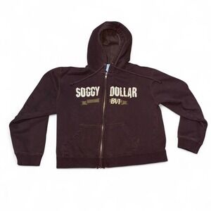 Soggy Dollar BVI brown zip up hoodie